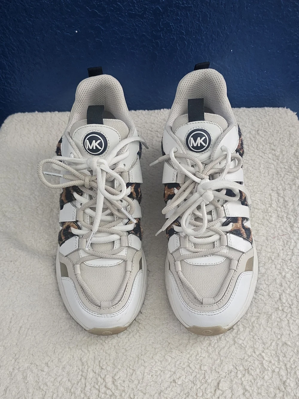 Michael Kors Georgie Leopard Print Chunky Sneakers SZ 8